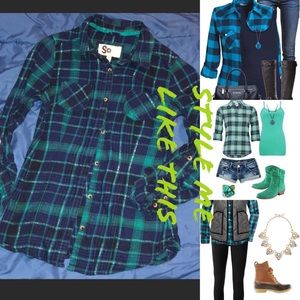 So co women’s plaid dress shirt